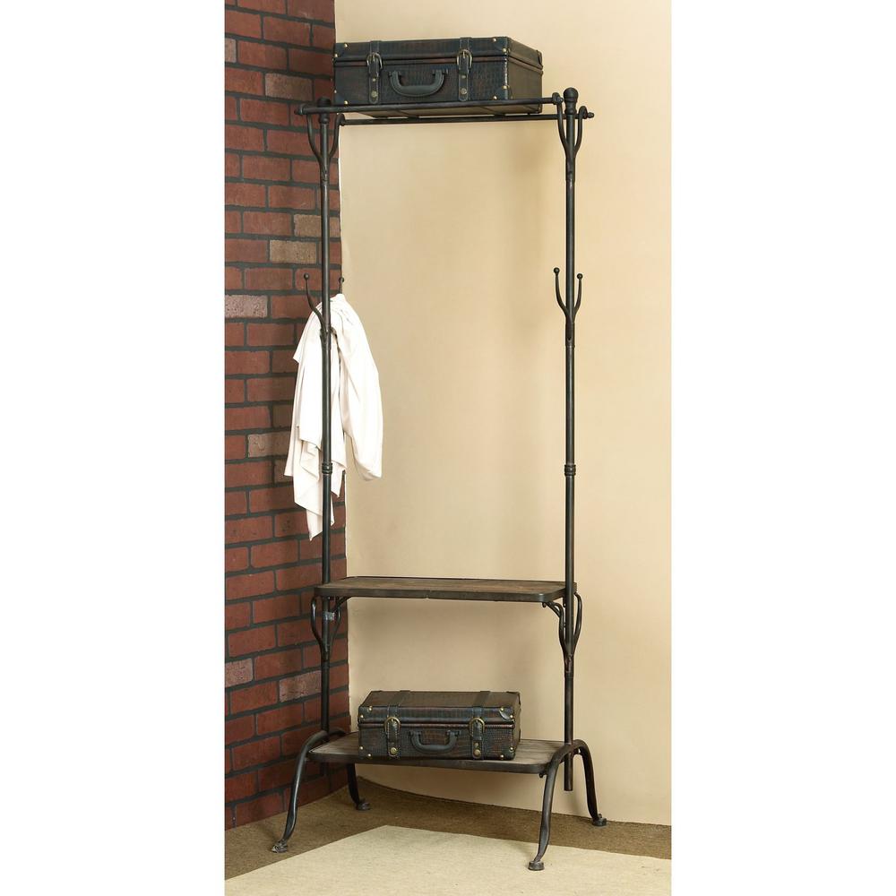 Espresso 4-Hook Coat Rack