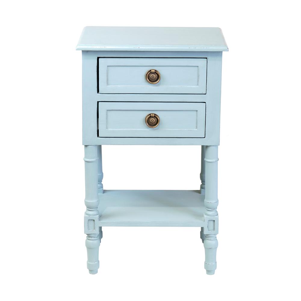 light blue bedside table