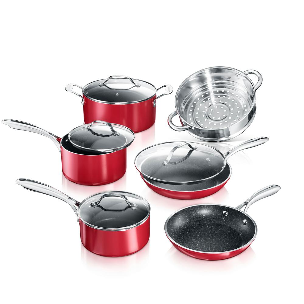 GRANITESTONE 20-Piece Aluminum Ultra-Durable Non-Stick Diamond Infused ...