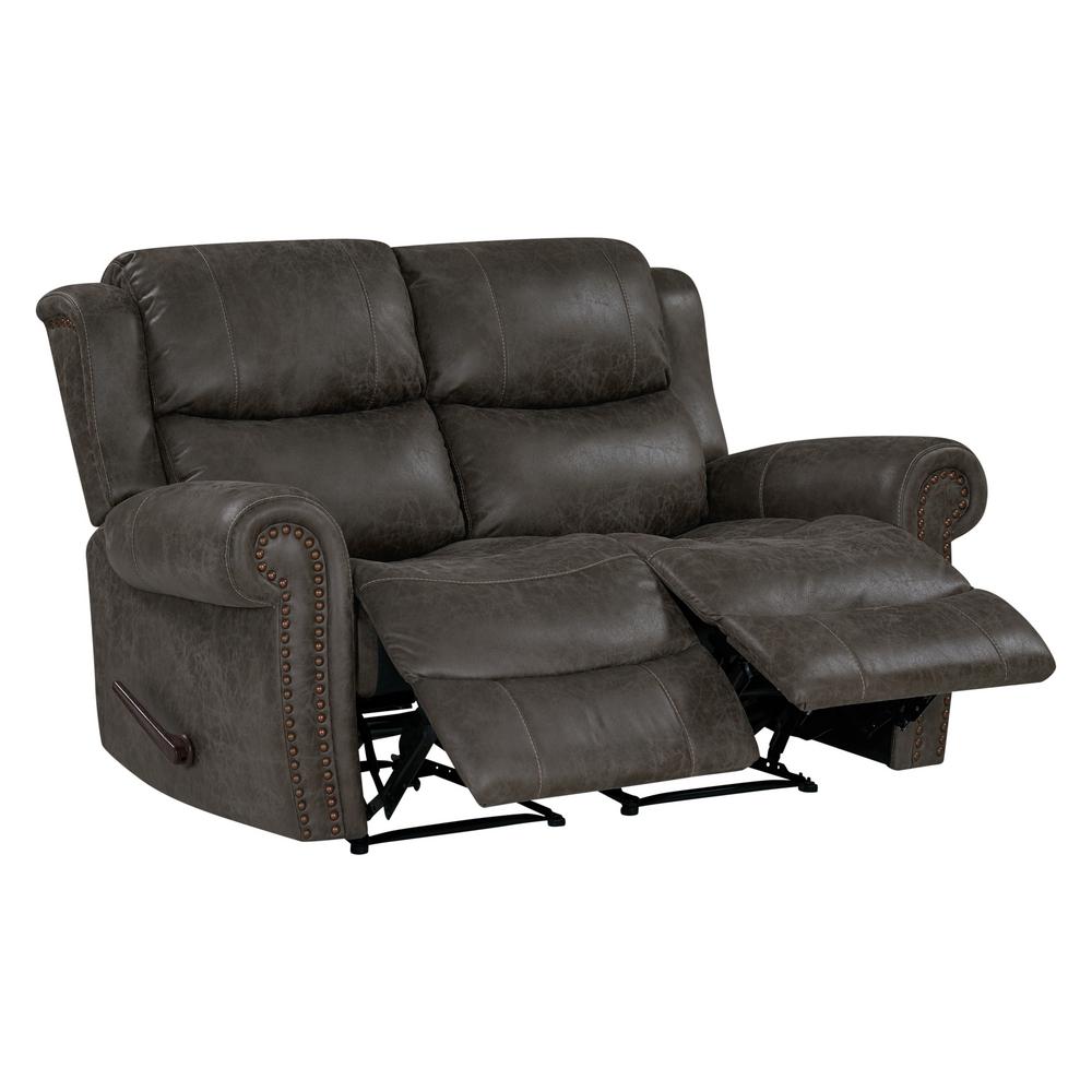 ProLounger Charcoal Gray Plush Low Pile Velvet 2Seat Wall Hugger