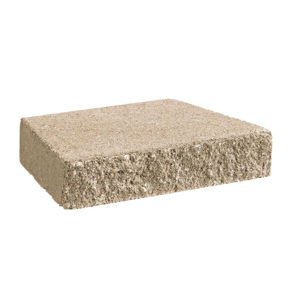 2-3/8 in. x 12 in. Wall Cap Tan Concrete Retaining Wall Block-014016