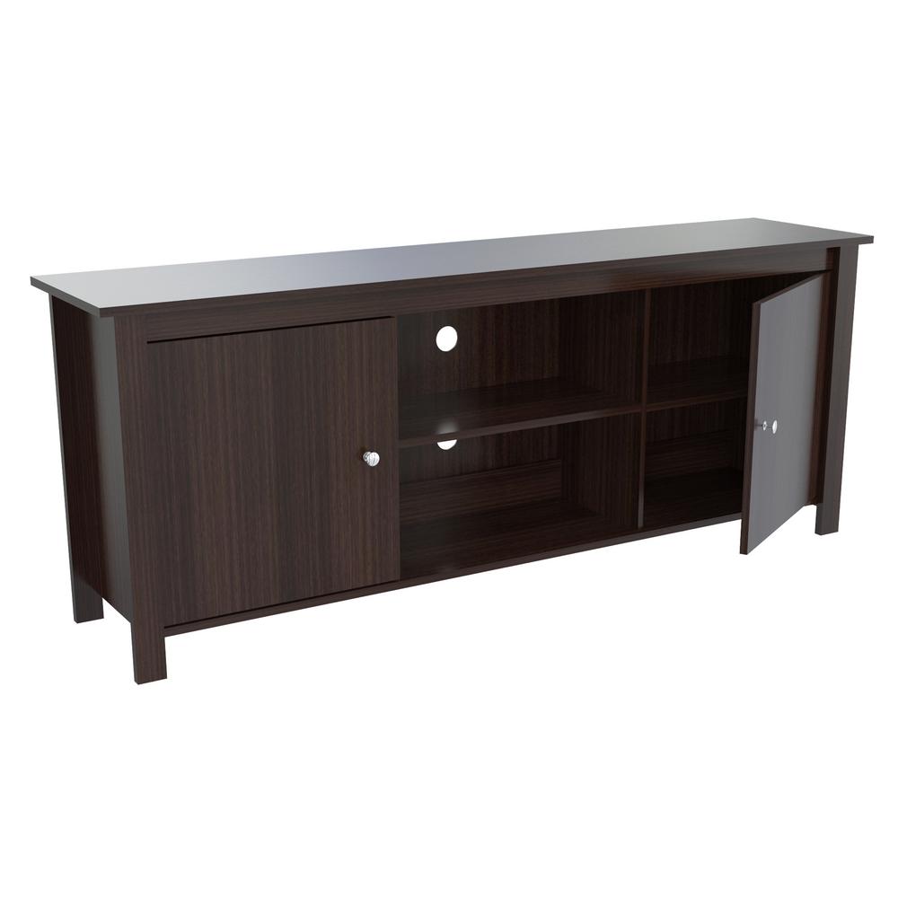 Bell O Cottonwood Tv Stand For 60 In Tvs Sawcut Espresso Tc54