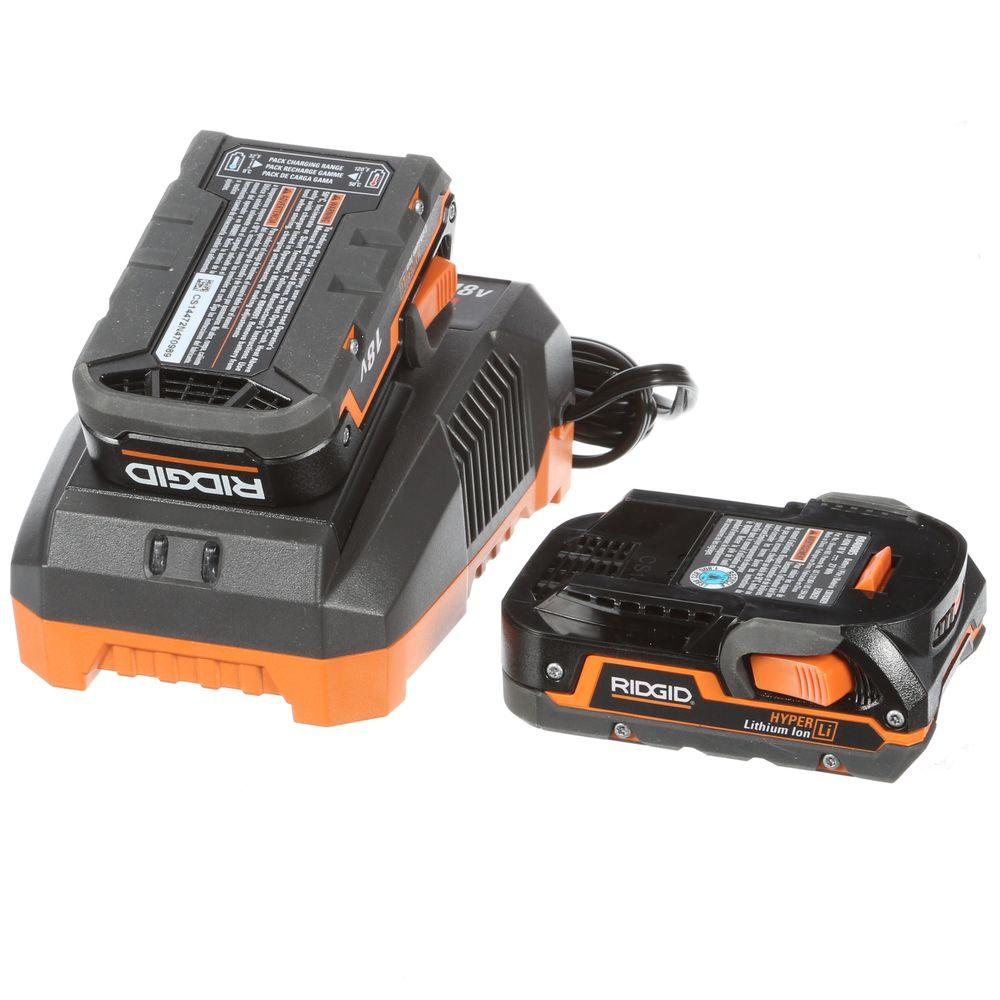 Rigid 18 Volt Lithium Ion Cordless Drill Impact Driver Combo Kit 2 Tool