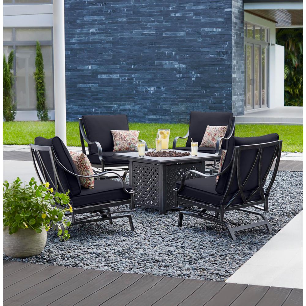 pit patio fire hampton pewter highland cushions cushionguard bay aluminum point piece outdoor midnight navy