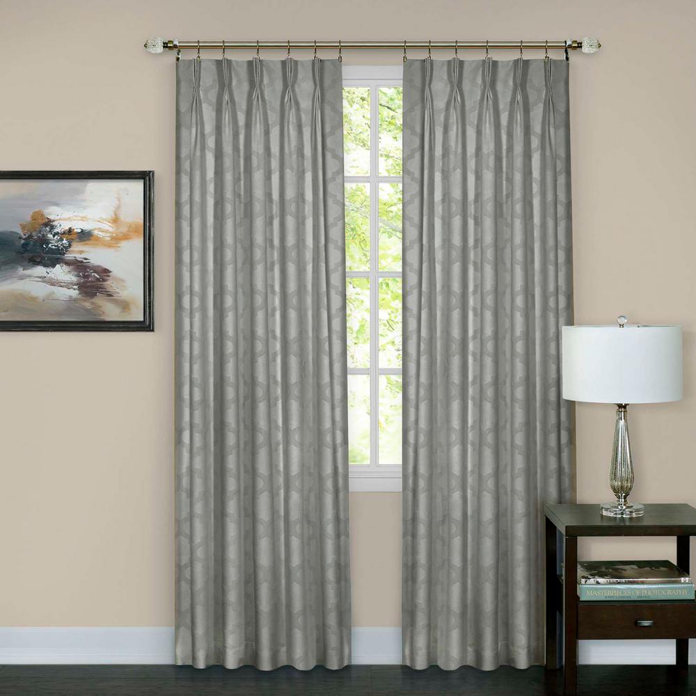Achim Windsor Silver Pinch Pleat Window Curtain Panel 34 In W X