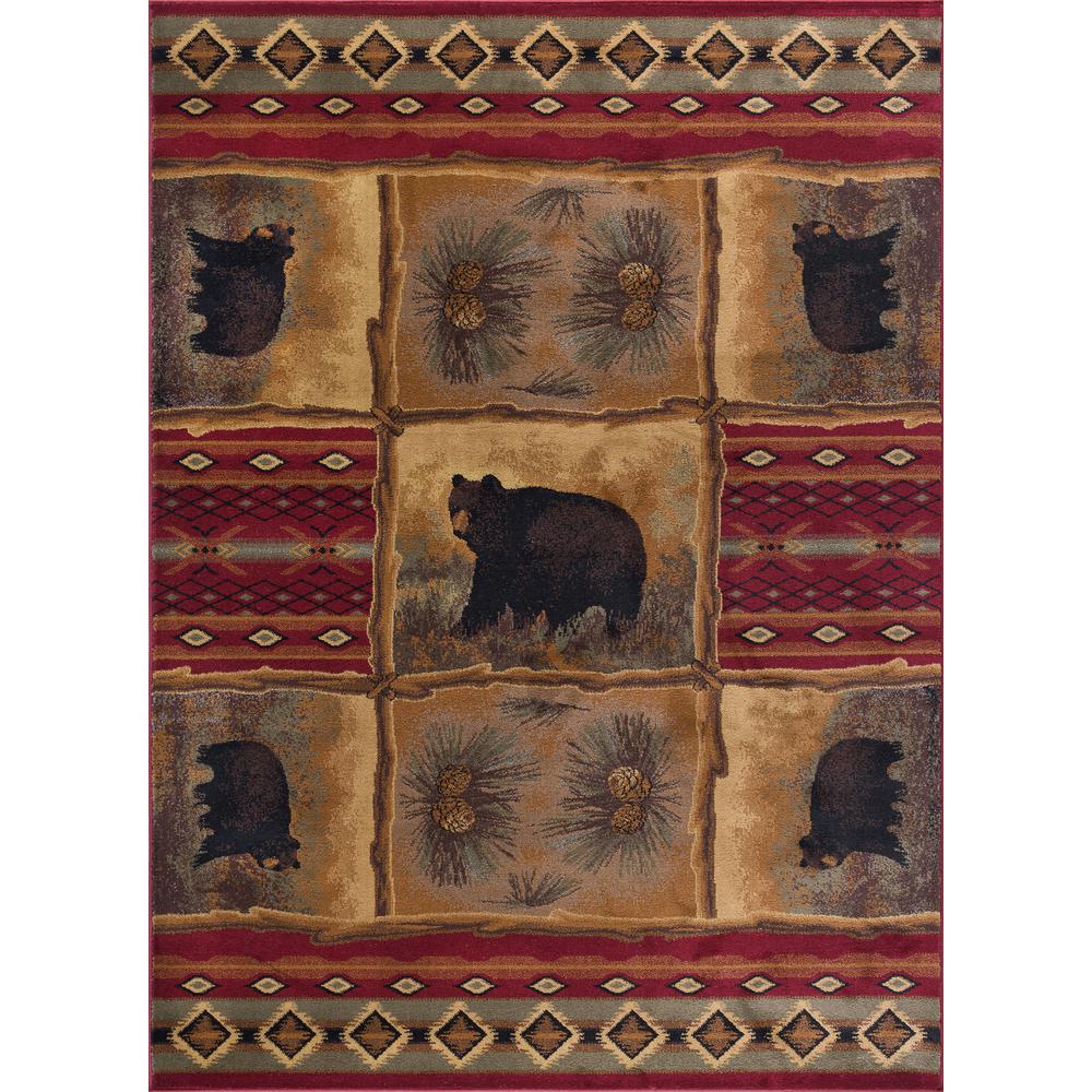 Tayse Rugs Nature Red 8 Ft X 10 Lodge Area Rug