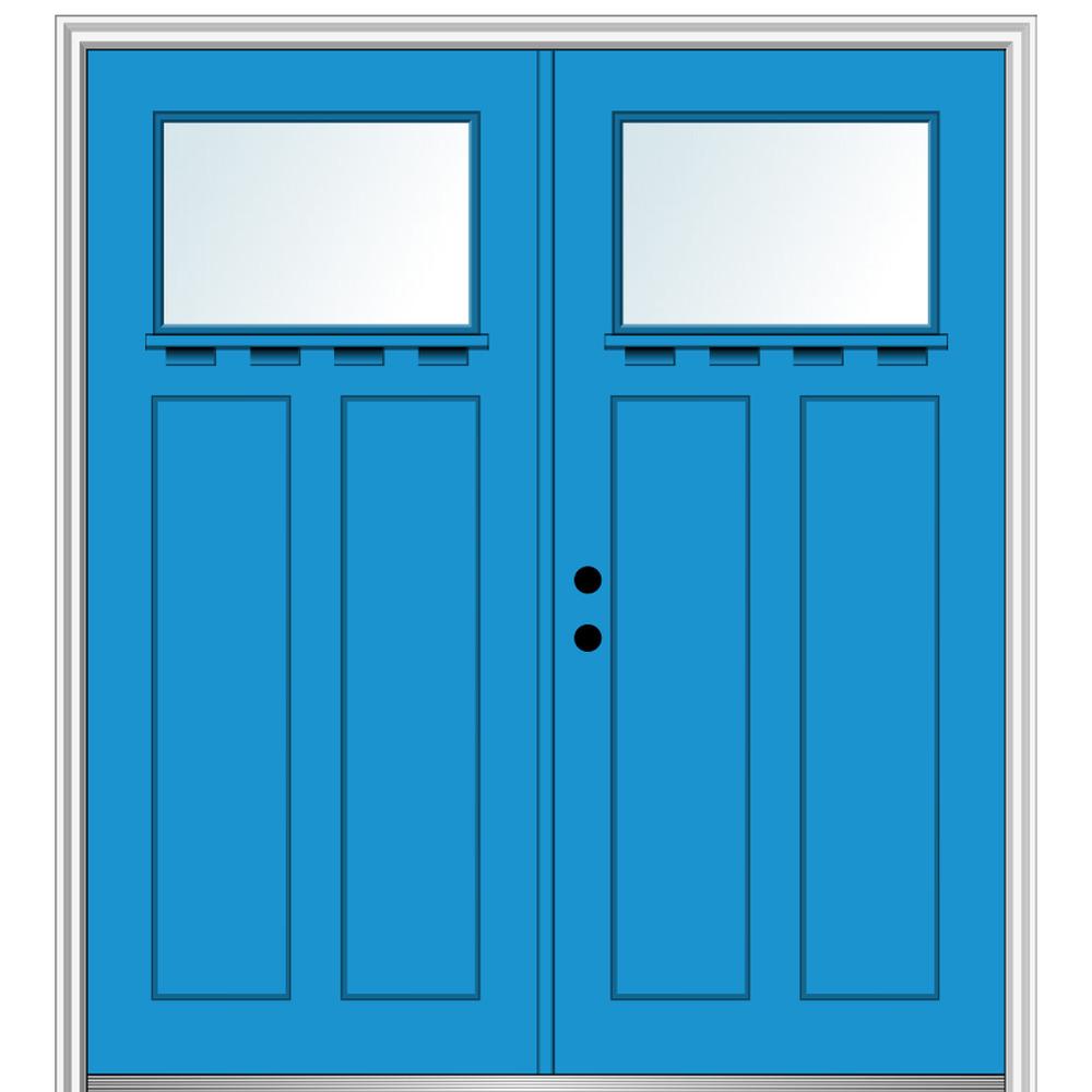 Mmi Door 64 In X 80 In Shaker Right Hand Inswing 1 Lite Clear