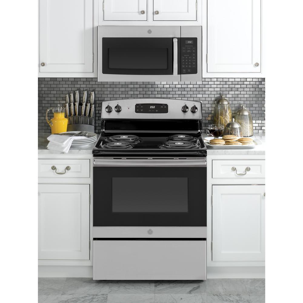 Ge 1 6 Cu Ft Over The Range Microwave In Stainless Steel