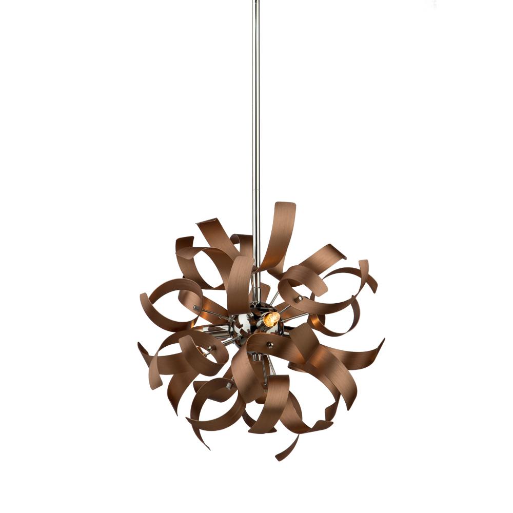 Modern Copper Halogen Pendant Lights Lighting The Home Depot 3 Light Copper Pendant