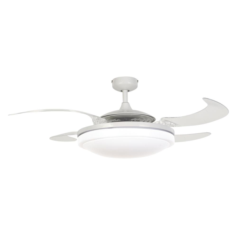 Fanaway Evo2 White Retractable 4 Blade 48 In Lighting With Remote Ceiling Fan