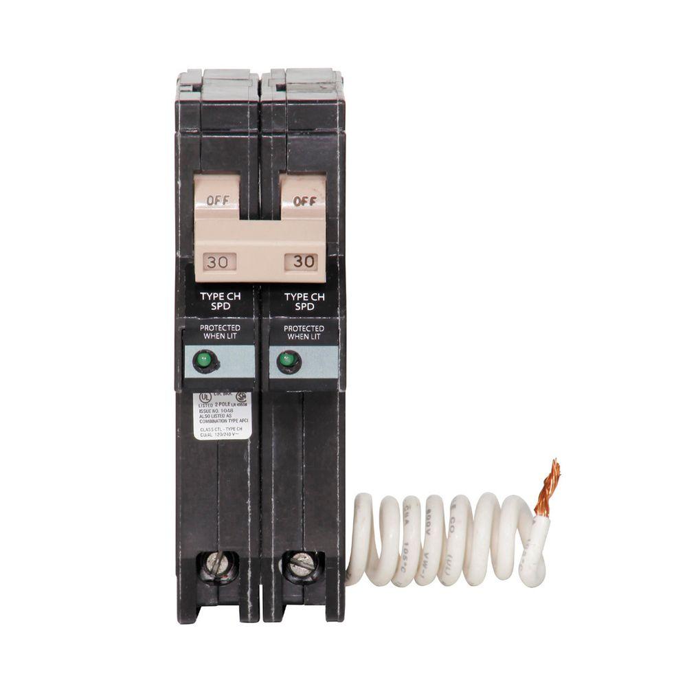 Eaton Type CH 30 Amp DoublePole Surge BreakerCH230SUR The Home Depot
