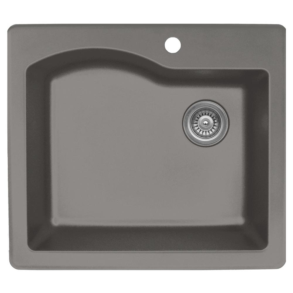 Karran Undermount Quartz Composite 33 in. Single Bowl Kitchen Sink in