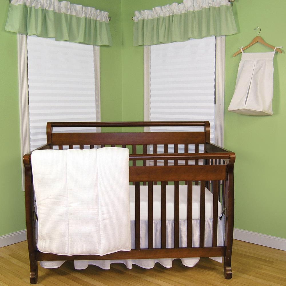 Trend Lab Pique White 3 Piece White Solid Polyester Crib Bedding