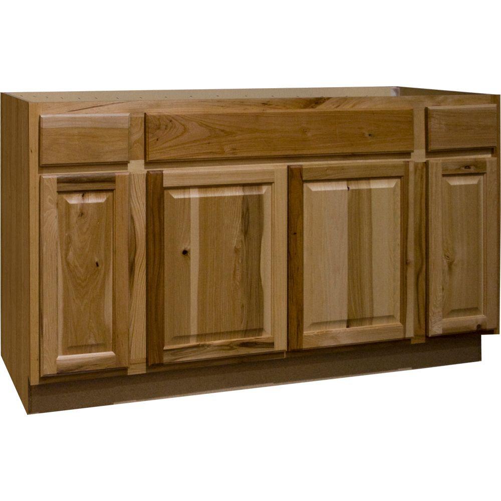 Natural Hickory Hampton Bay Assembled Kitchen Cabinets Ksb60 Nhk 64 1000 