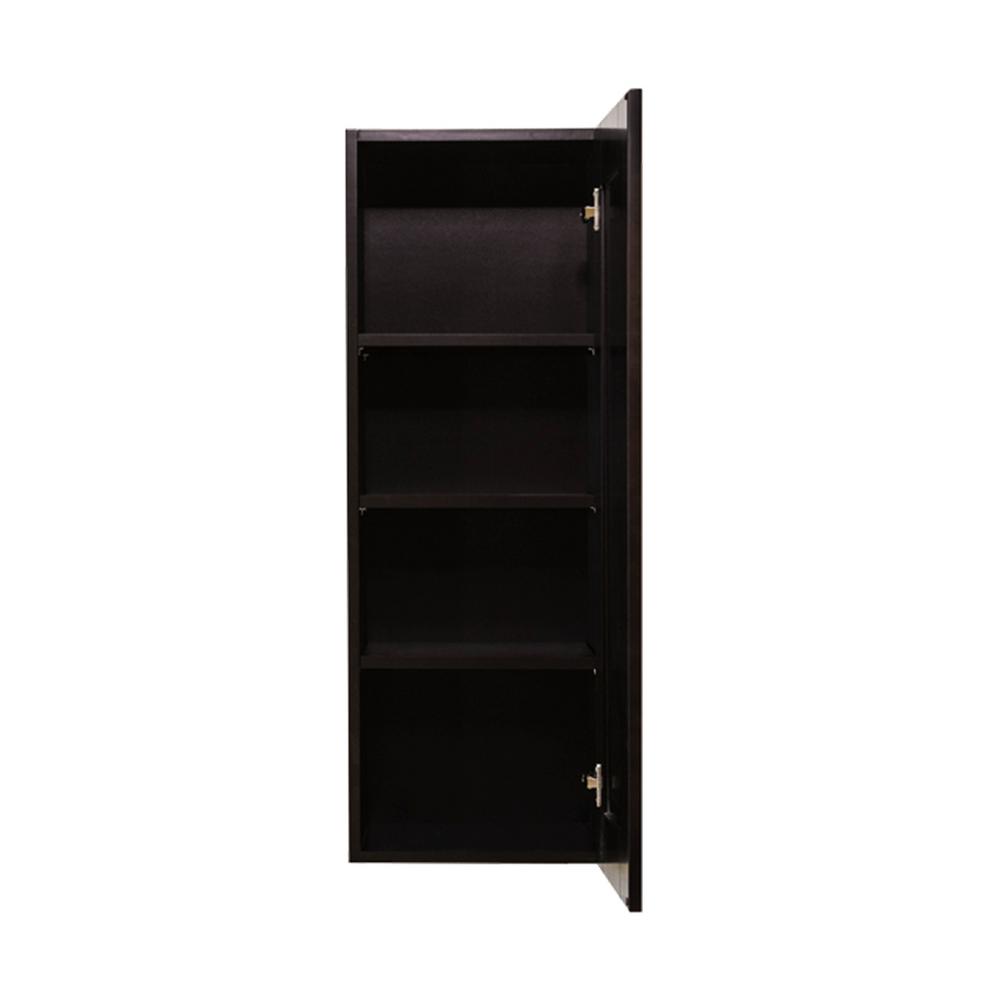 Lifeart Cabinetry Anchester Assembled 18 In X 42 In X 12 In Wall Cabinet With 1 Door 3 Shelves In Dark Espresso Aae W1842 The Home Depot