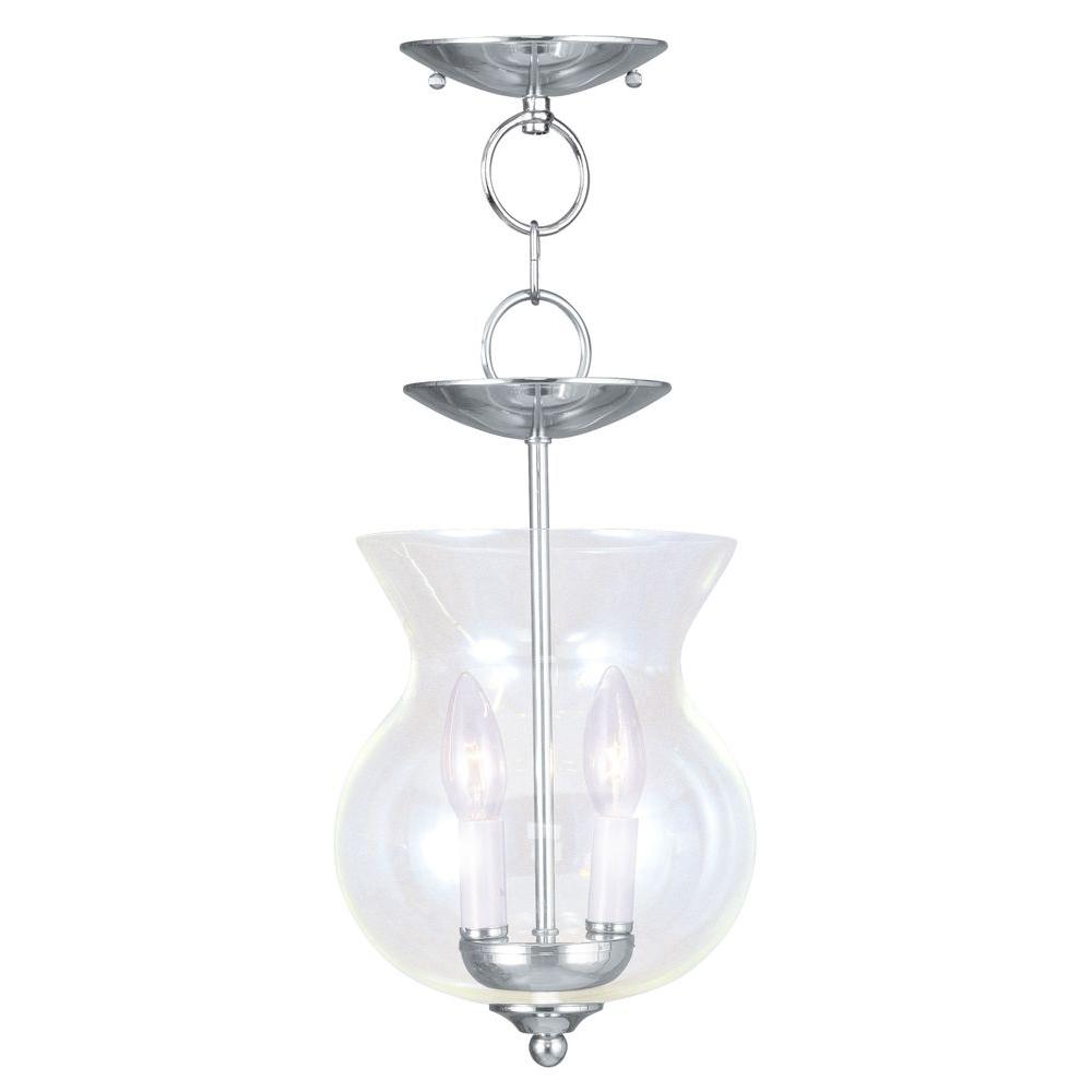 Livex Lighting 2Light Polished Nickel Chandelier with Clear Glass