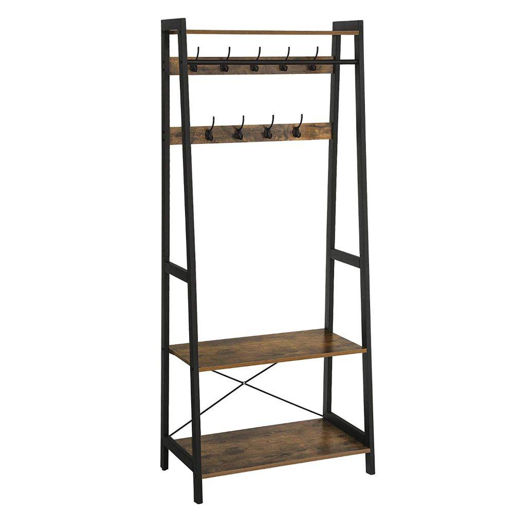 coat rack with storage shelves