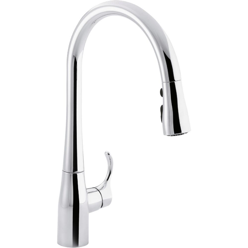 KOHLER Simplice Single-Handle Pull-Down Sprayer Kitchen Faucet with DockNetik and Sweep Spray in Polished Chrome
