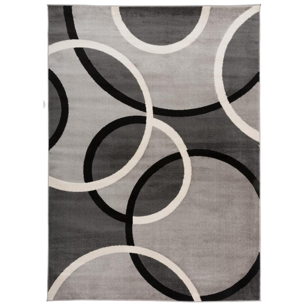 World Rug Gallery Contemporary Abstract Circles Area 9 X 12 Gray