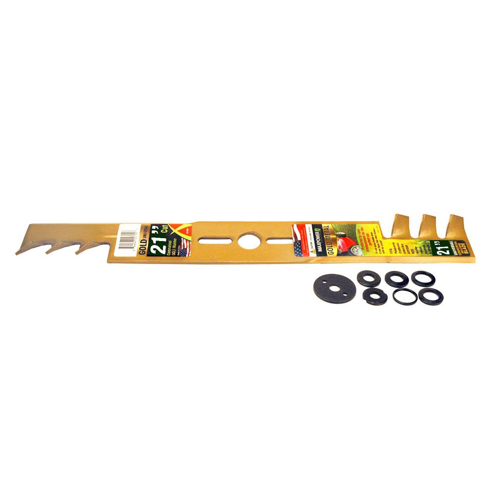 MaxPower 21 in. Universal Gold Metal Mulching Lawn Mower Blade331981B The Home Depot