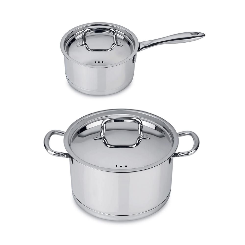 BergHOFF CollectNCook 4-Piece 18/10 Stainless Steel Cookware Set with Lids by BergHOFF