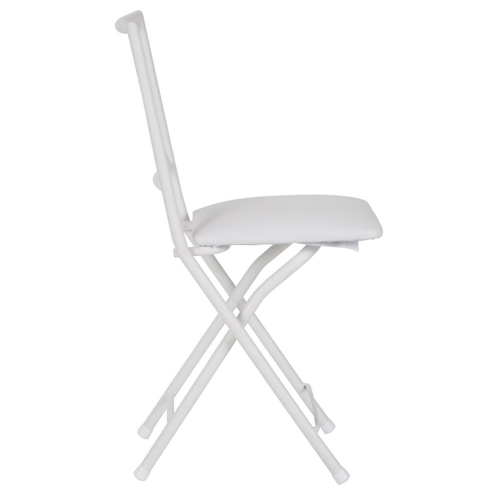 Cosco X Back White Metal Folding Dining Chair With Vinyl Seat Set X Back White Metal Folding Dining Chair