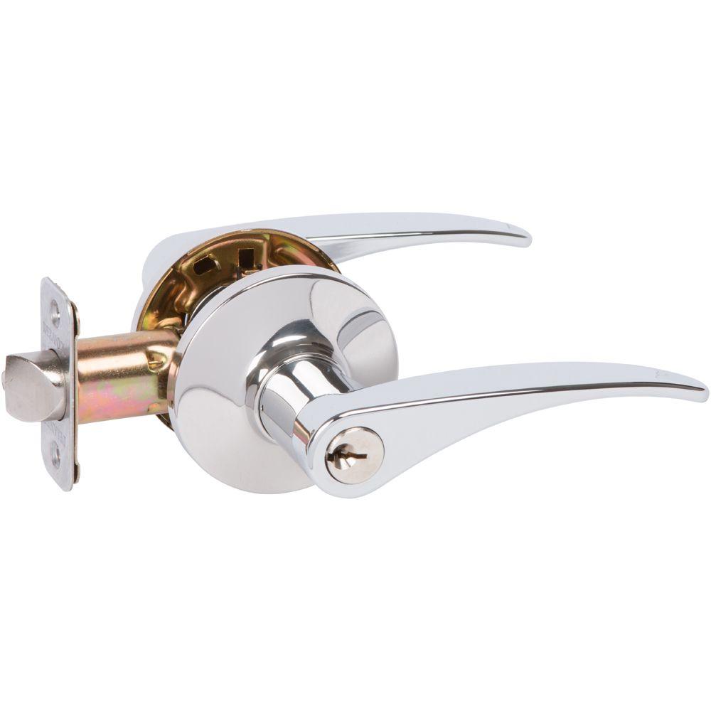 Delaney Contemporary Dayton Polished Chrome Keyed Entry Door Lever ...