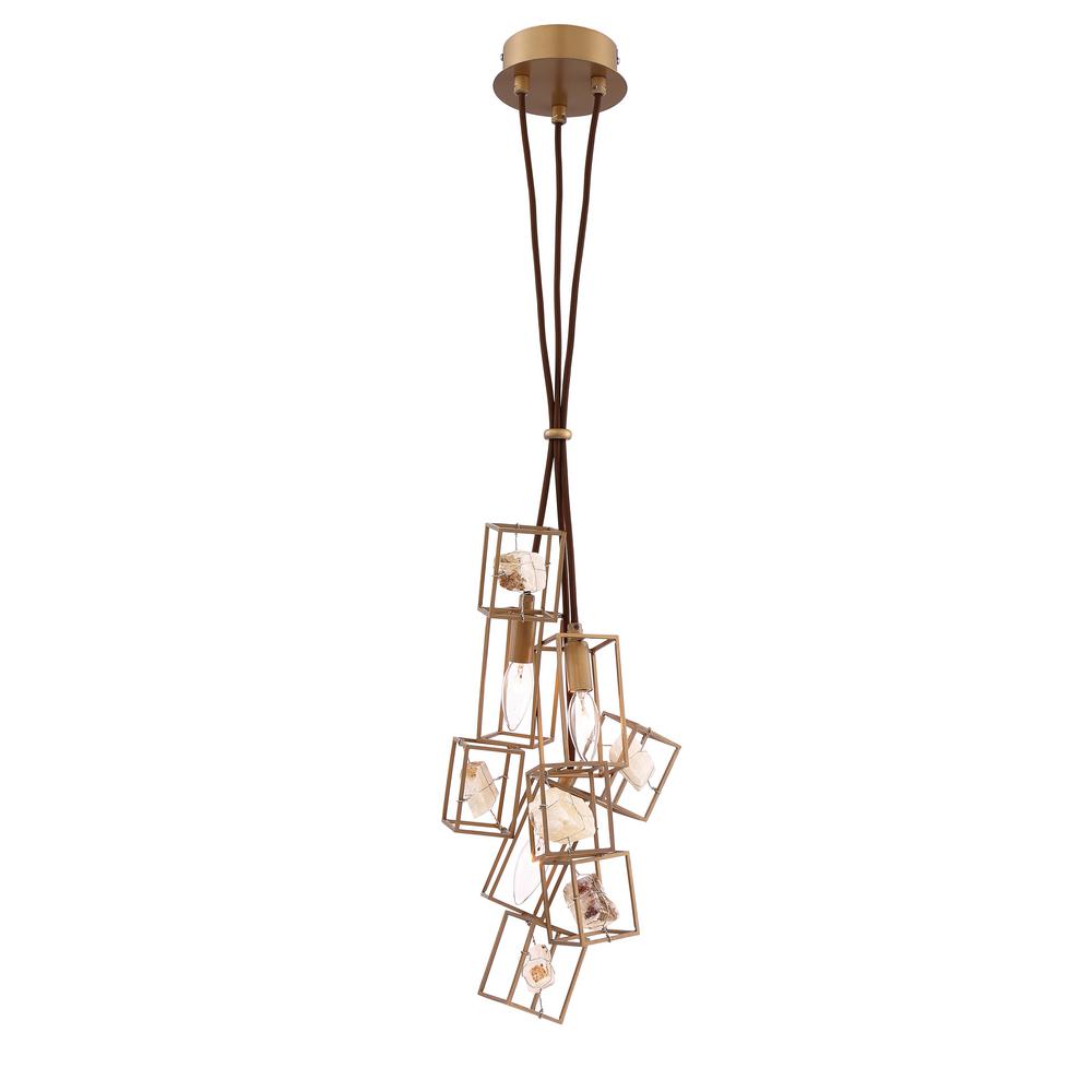 Eurofase Patton Collection 3 Light Bronze Chandelier With Natural Patton Collection 3 Light Bronze Chandelier With Natural Stone Shade