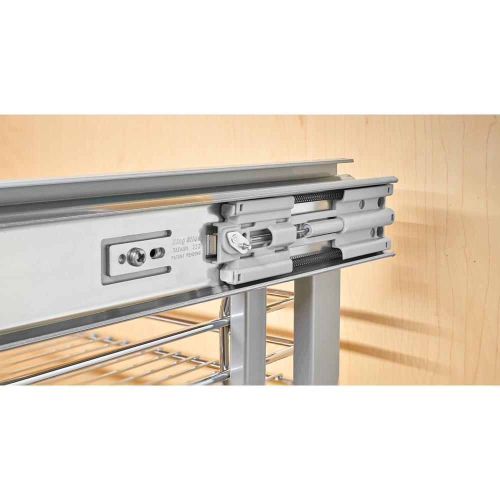 Rev A Shelf 18 In Grey Three Tier Solid Bottom Blind Corner Three Tier Solid Bottom Blind Corner