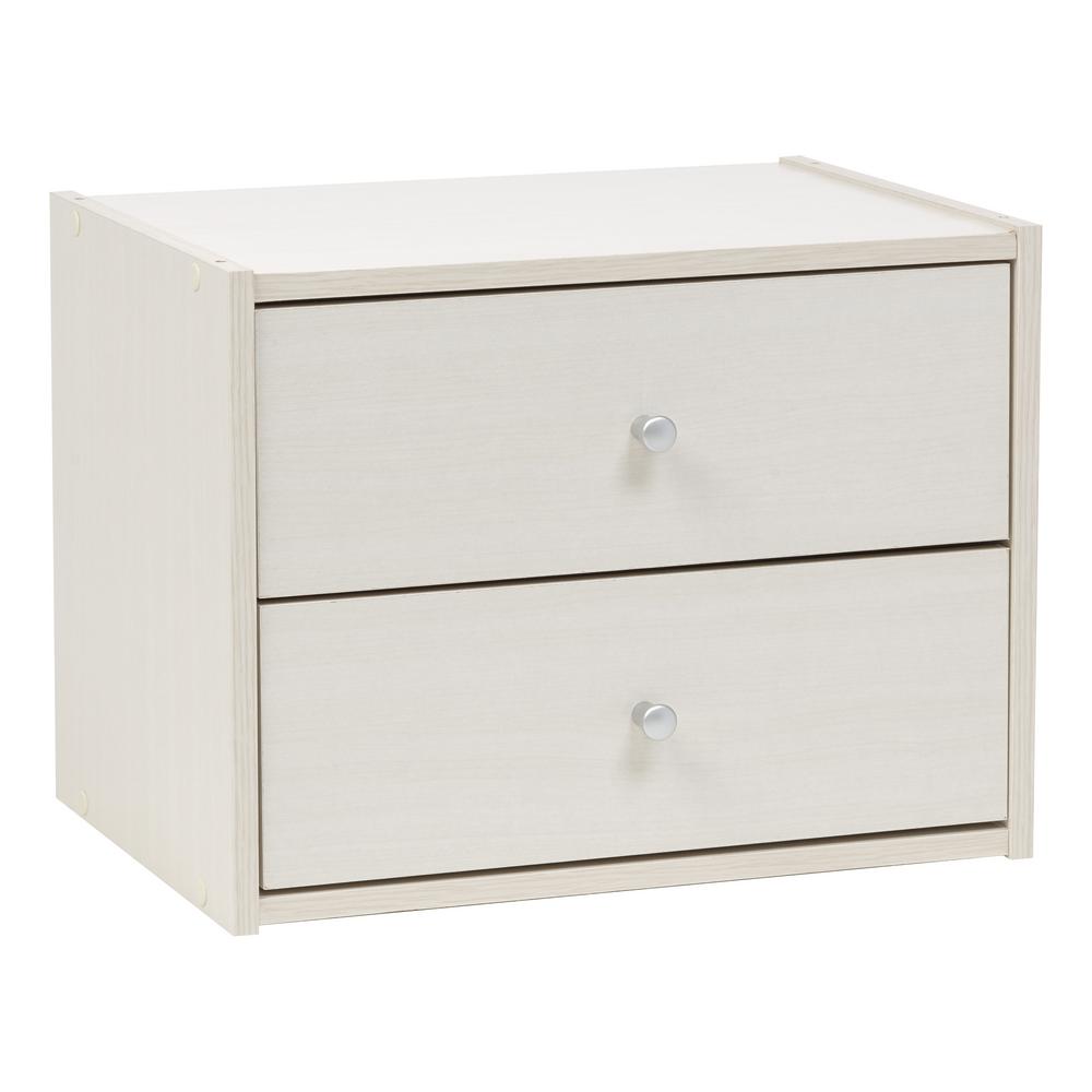 Iris Tachi Off White Modular Wood Stacking Storage Box With Drawer