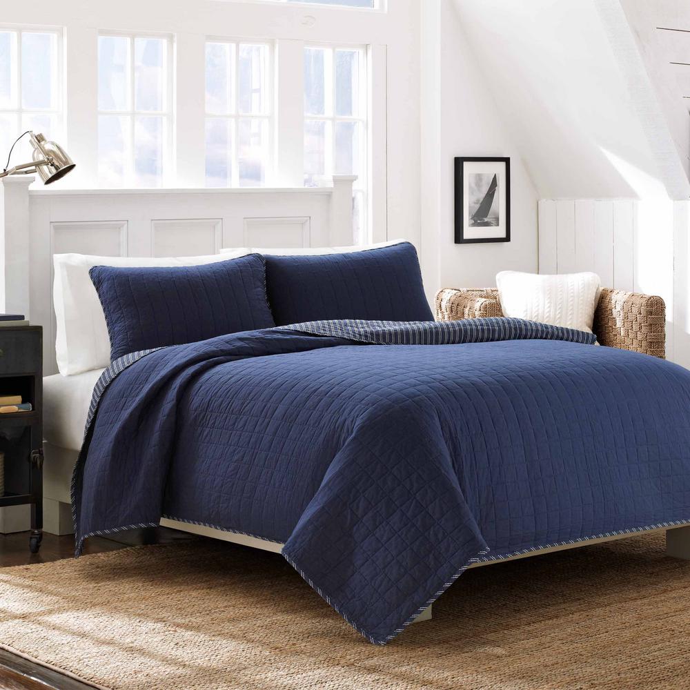 Nautica Maywood IndigoBlue 3Piece King Quilt Set202743 The Home Depot