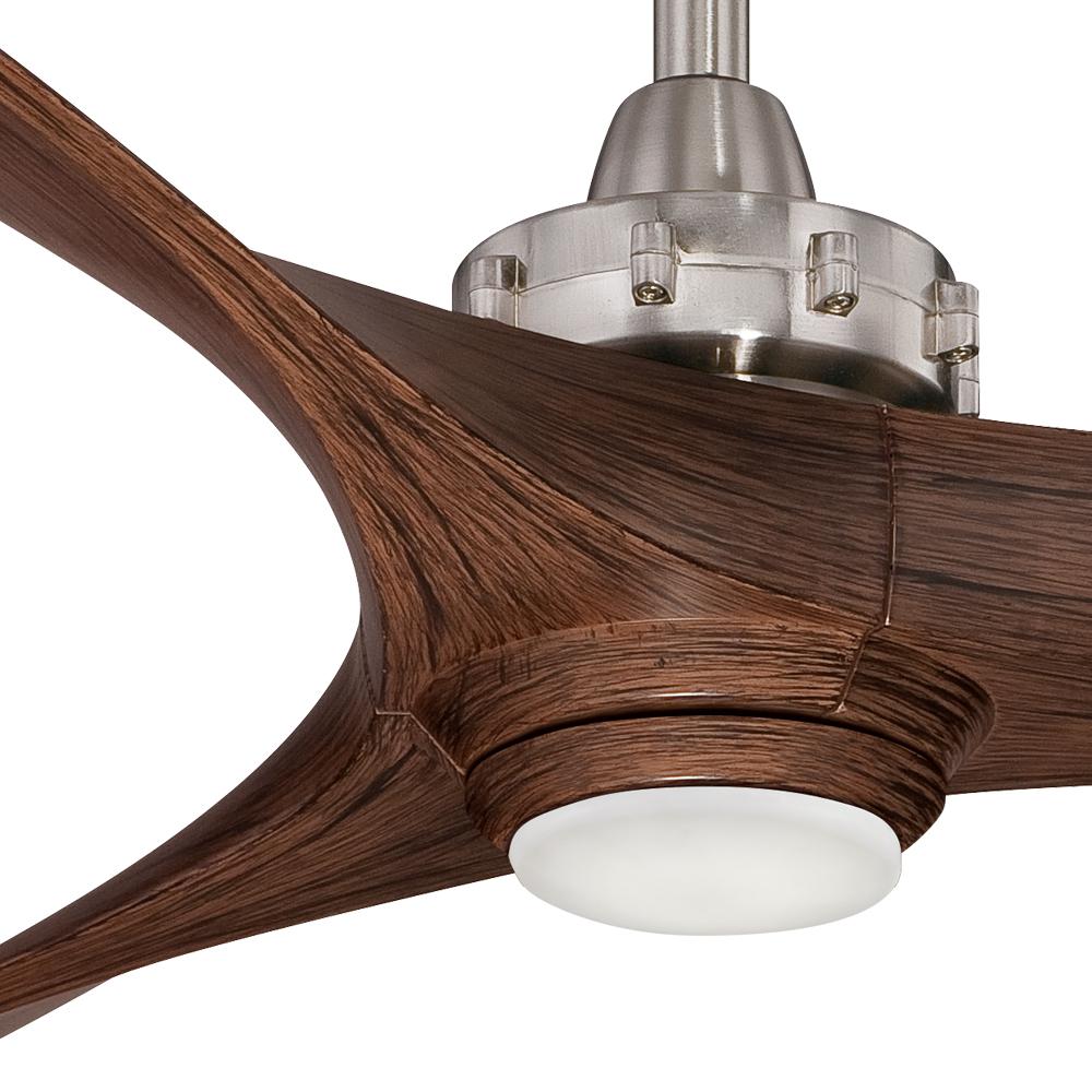 Minka Aire Aviation 60 In Integrated Led Indoor Brushed Nickel And Medium Maple Ceiling Fan With Light With Remote Control