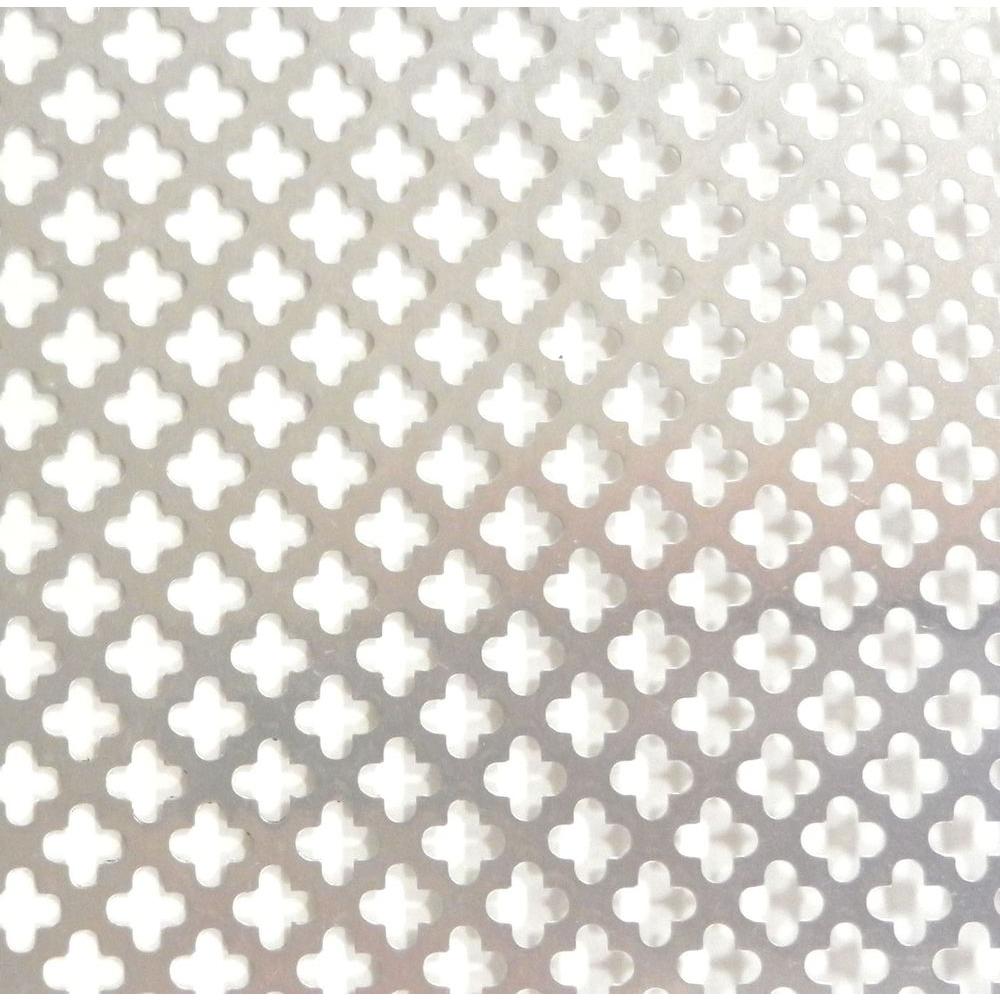 M D Building Products 36 In X 36 In Cloverleaf Aluminum Sheet Silver 57166 The Home Depot