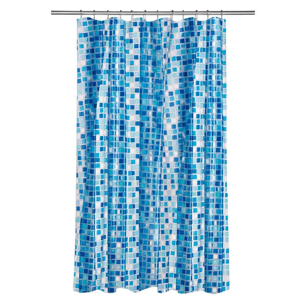 Croydex Shower Curtain in Mosaic BlueAE543424YW The Home Depot