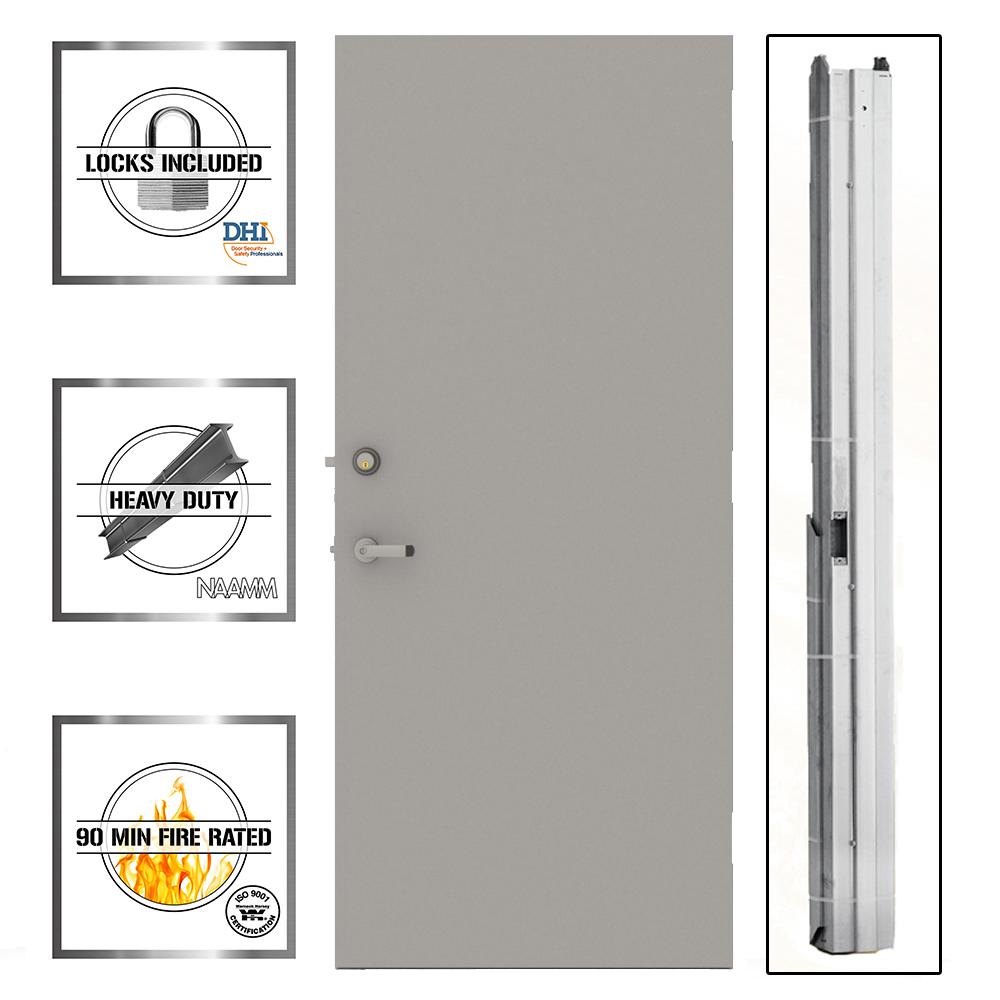 L I F Industries 36 In X 84 In Gray Flush Steel Security