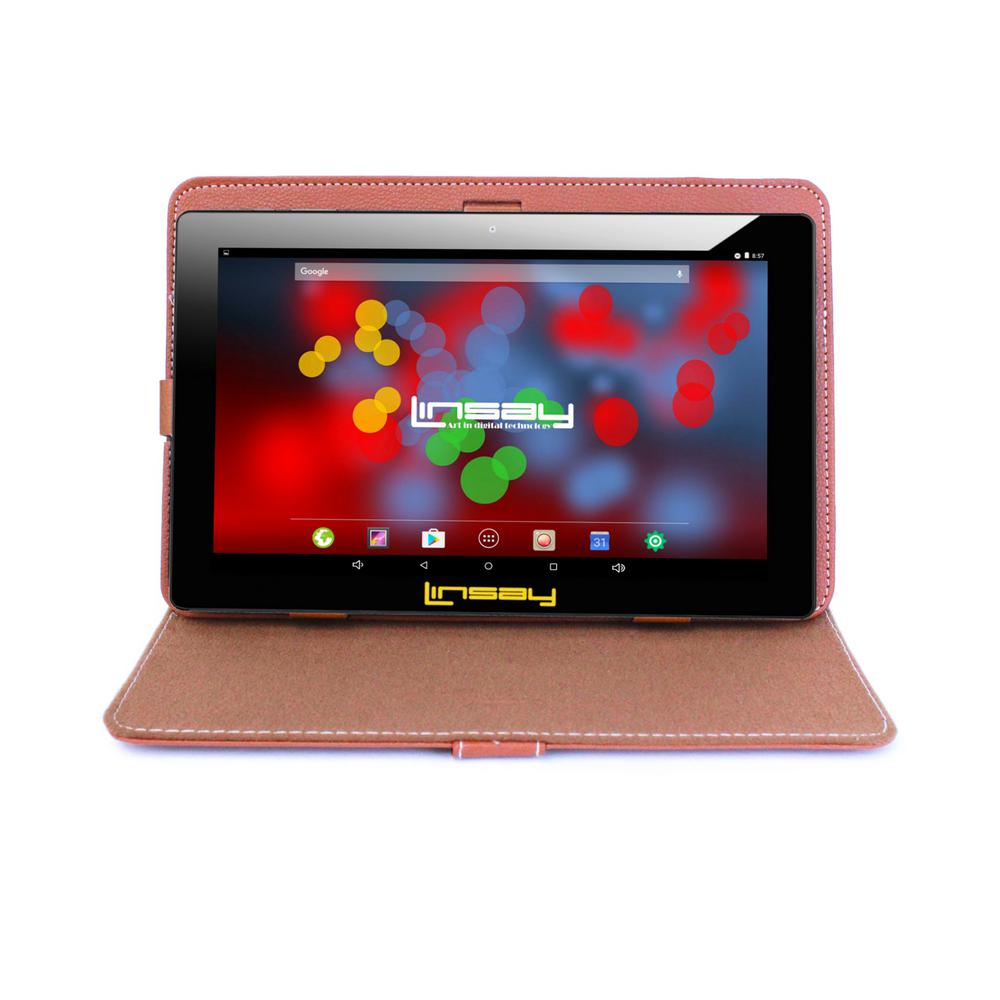 LINSAY 10.1 in. 1280x800 IPS 2GB RAM 16GB Android 9.0 Pie Tablet with Brown Case was $324.99 now $79.99 (75.0% off)