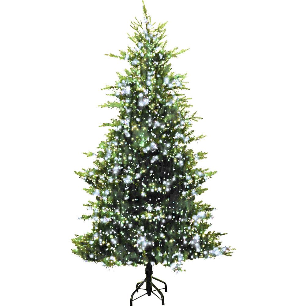 Fraser Hill Farm 7 5 Ft Led Aurora Green Christmas Tree With Warm White Cluster Rice Lights Ffar075 5gr The Home Depot