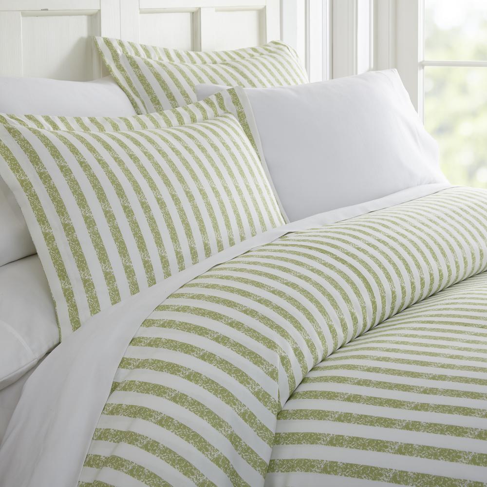 Becky Cameron Rugged Stripes Patterned Performance Sage Queen 3 Becky Cameron Rugged Stripes Patterned Performance Sage Queen 3 Piece Duvet Cover Set