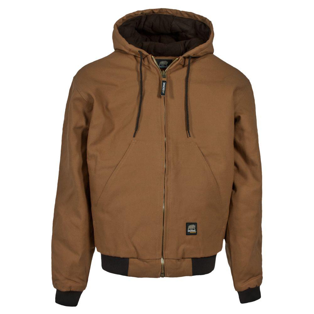 Berne Men S X Large Brown Duck Original Washed Hooded Jacket Hj51bdr480 The Home Depot