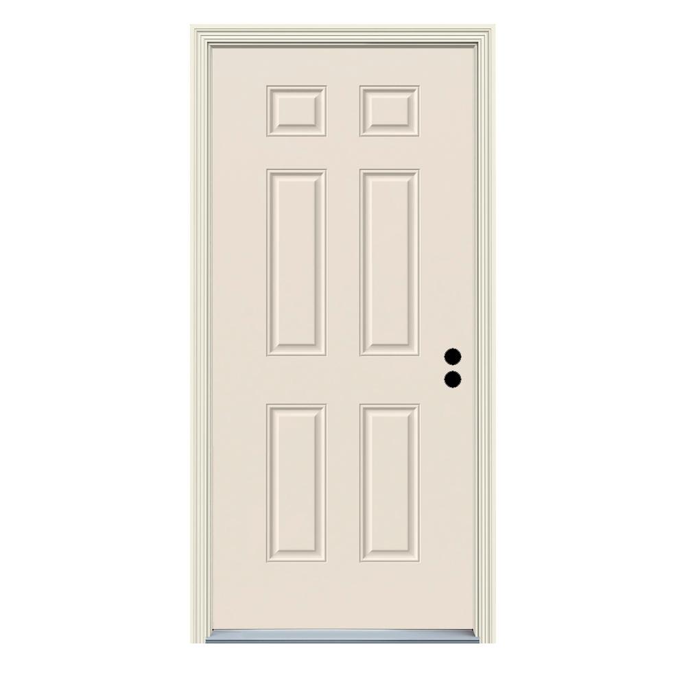 JELD-WEN 30 in. x 80 in. Left Hand Inswing 6-Panel Primed 20 Minute