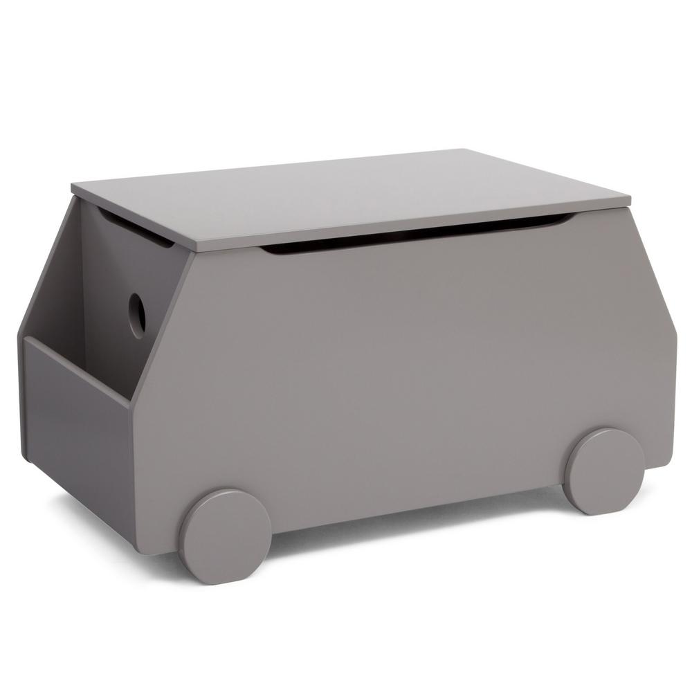 white and grey toy box