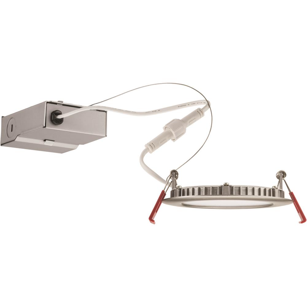 Lithonia Lighting Wafer 3 in. Brushed Nickel Integrated LED Recessed