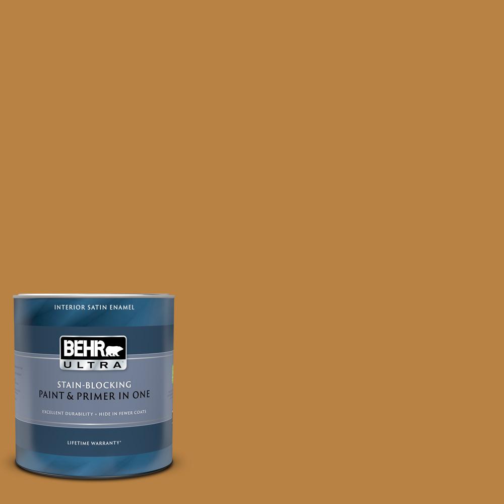 Behr Ultra 1 Qt M270 7 Wild Ginger Satin Enamel Interior Paint And