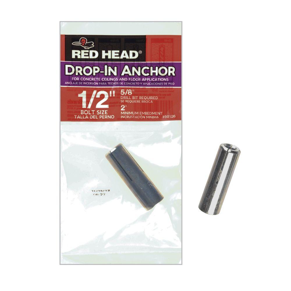Red Head 1/2 in. x 2 in. Steel Concrete DropIn Anchor50126 The Home Depot