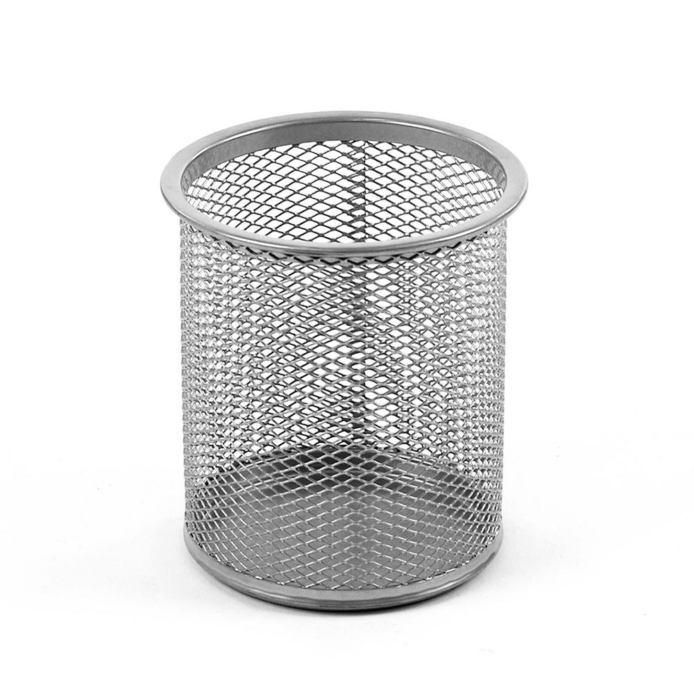 mesh pencil cup silver