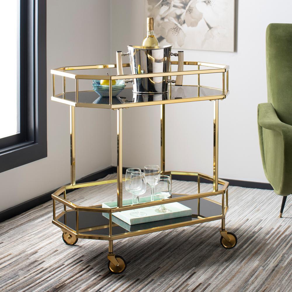 Safavieh Silva 2Tier Brass Bar CartBCT8004C The Home Depot