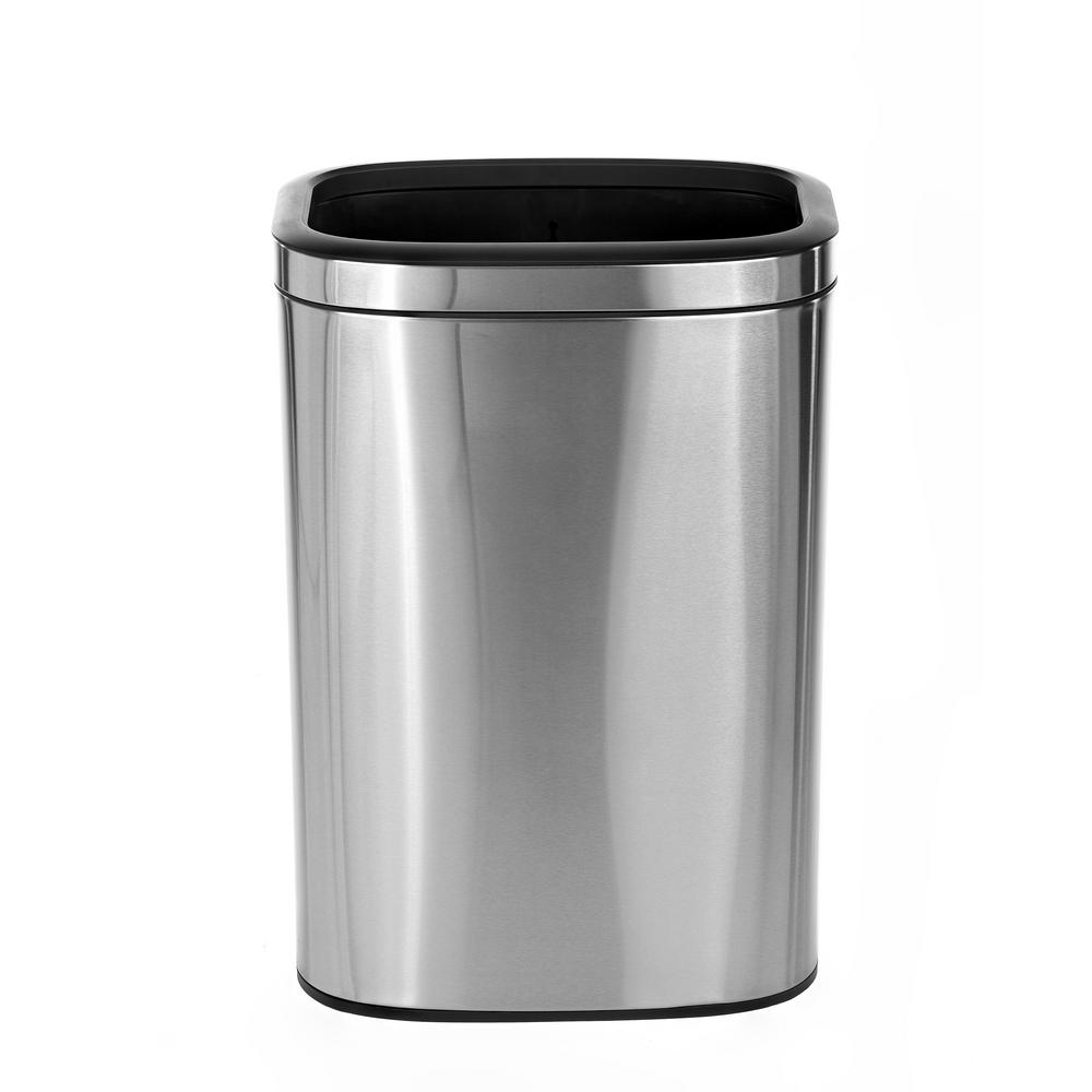 Alpine Commercial Trash Can Rectangular Liner Open Top Stainless Steel Garbage Bin 10.5 Gallon