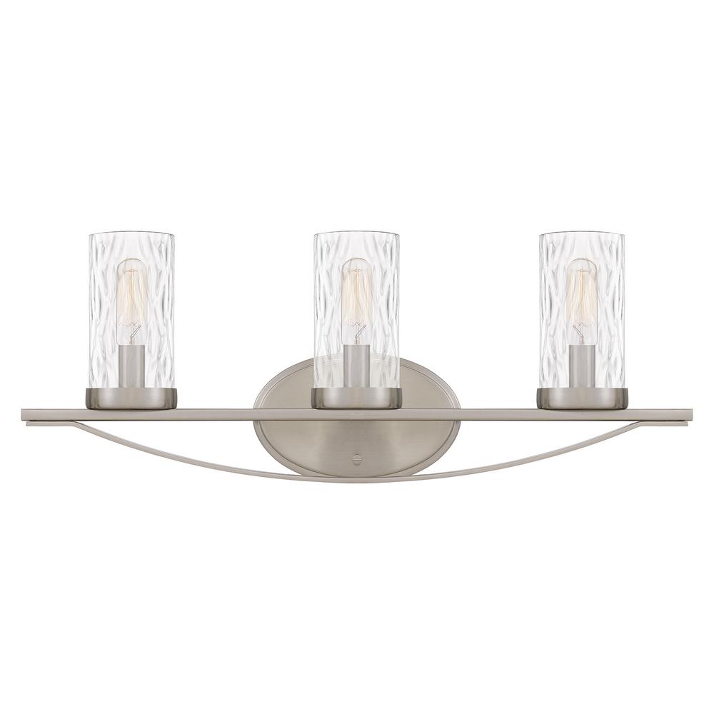 ASHLEY HARBOUR COLLECTION Jacmel 3-Light Brushed Nickel Vanity Light