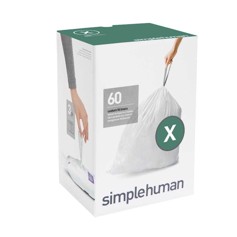 simplehuman 21 Gal. Custom Fit Trash Can Liner, Code X (60Count) (3