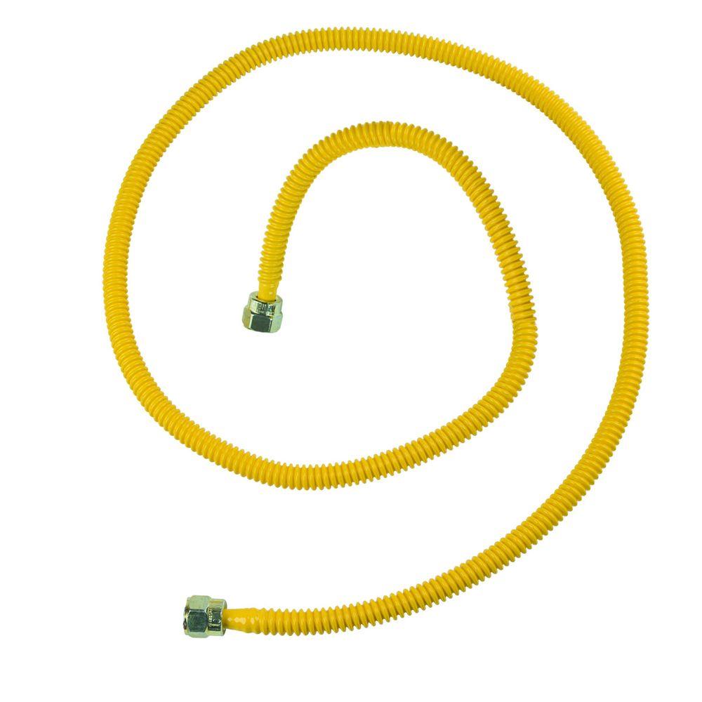 BrassCraft ProCoat Nut x Nut x 70 in. Stainless Steel Gas Connector 3/8